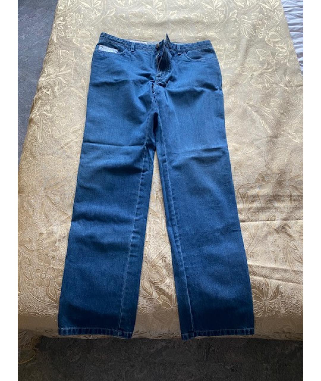 BRIONI Синие хлопковые прямые джинсы, фото 10