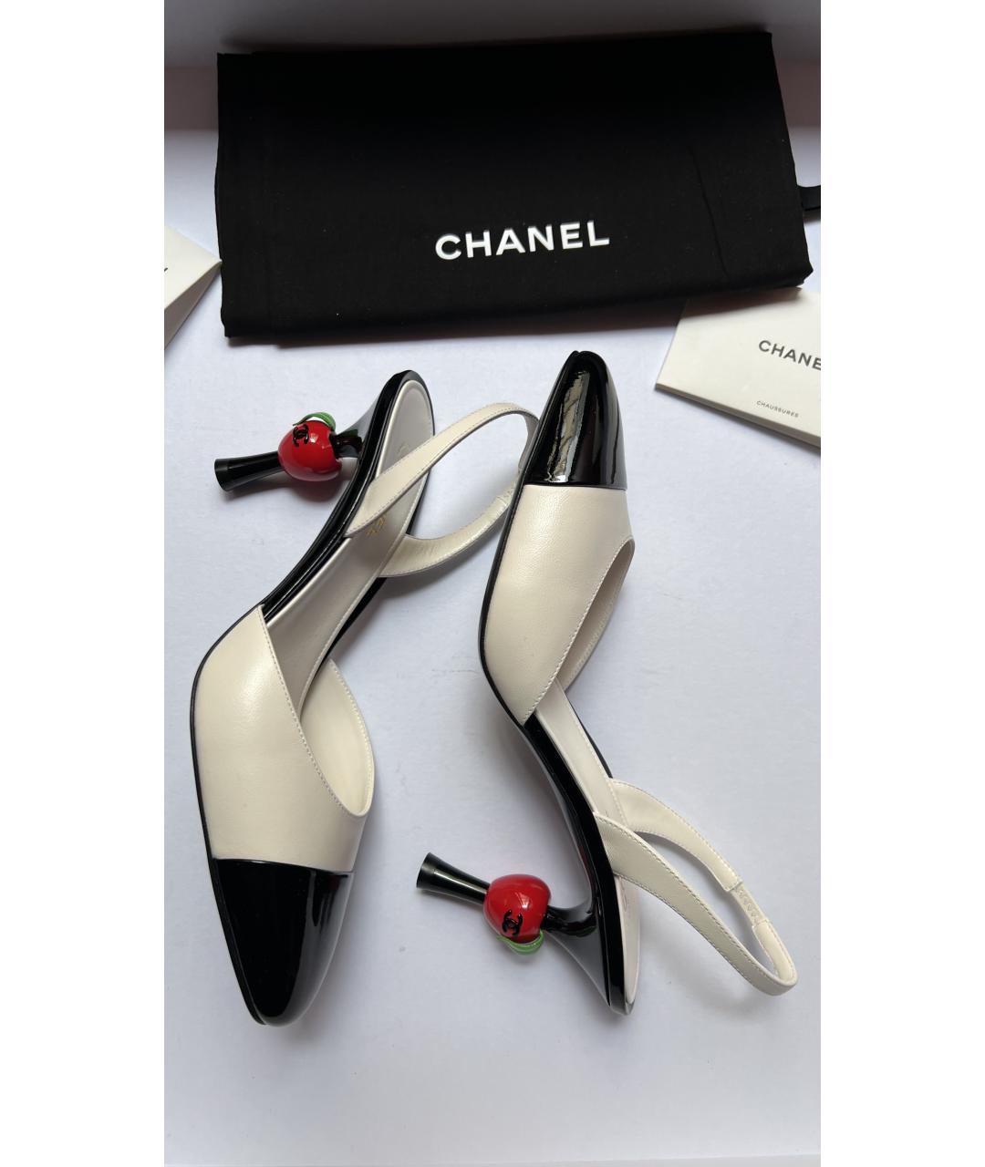 CHANEL Бежевые кожаные туфли, фото 4