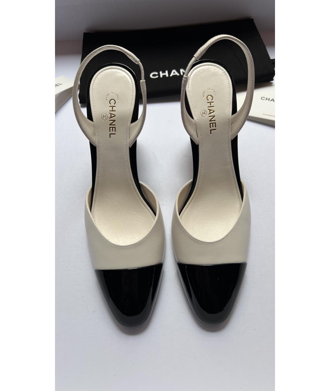 CHANEL Бежевые кожаные туфли, фото 2