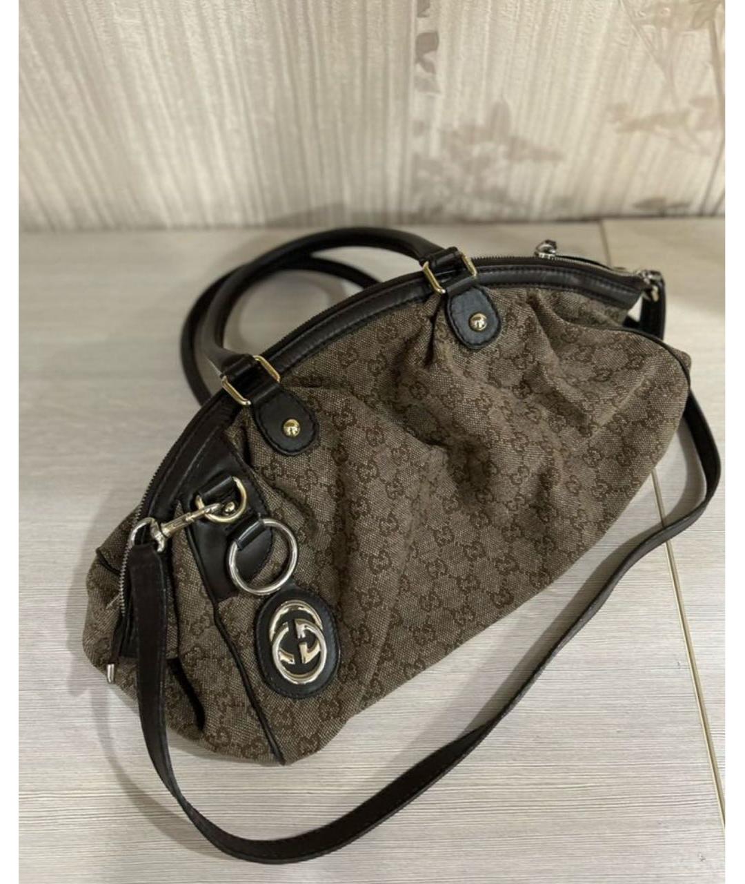 GUCCI Коричневая сумка с короткими ручками, фото 5