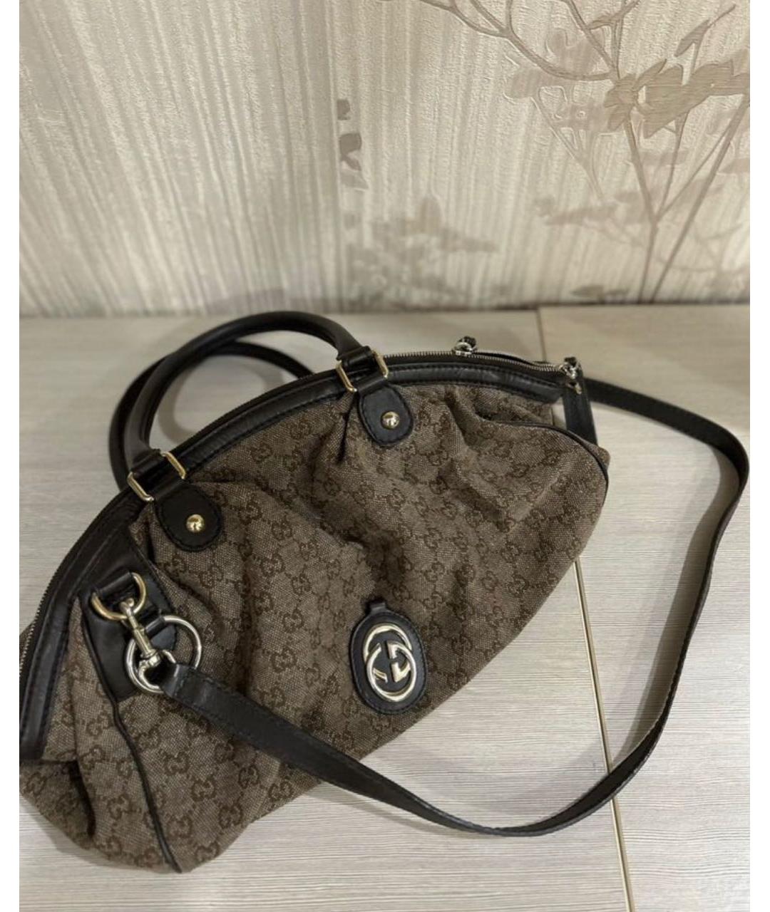 GUCCI Коричневая сумка с короткими ручками, фото 3