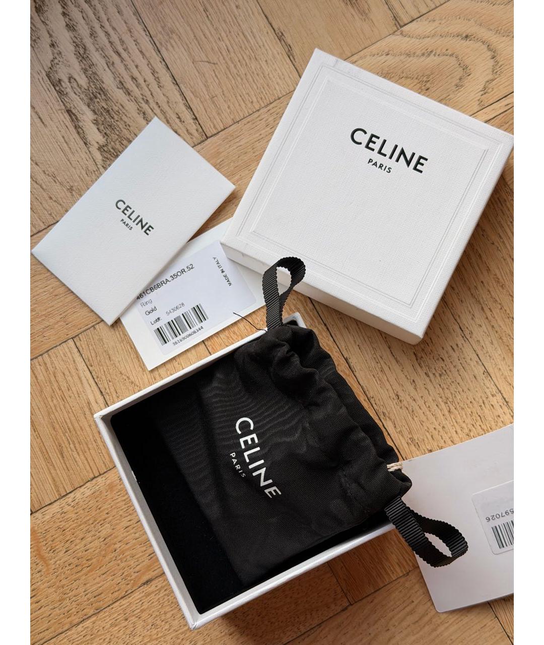 CELINE Золотое латунное кольцо, фото 5