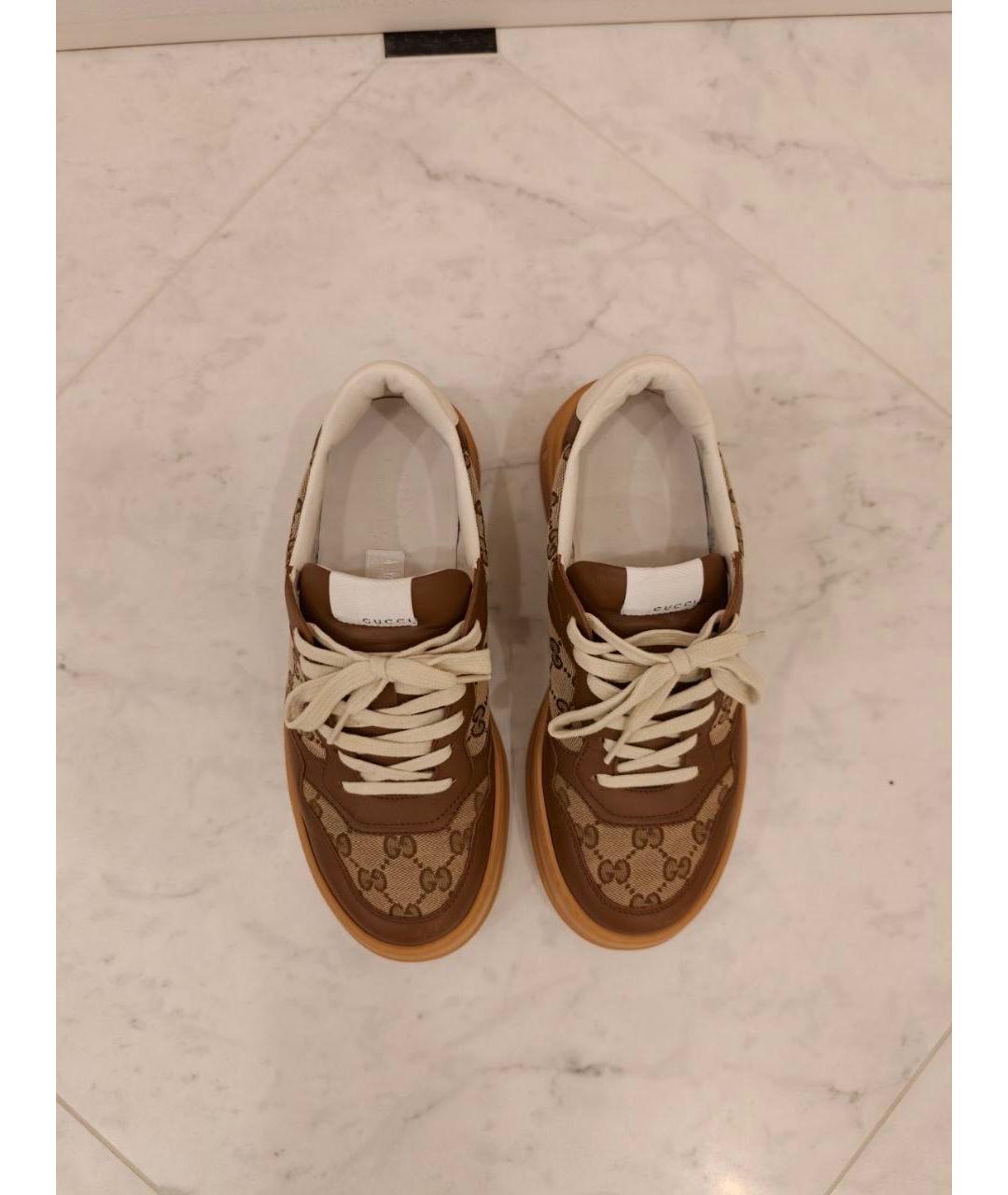 GUCCI Коричневые низкие кроссовки / кеды, фото 3