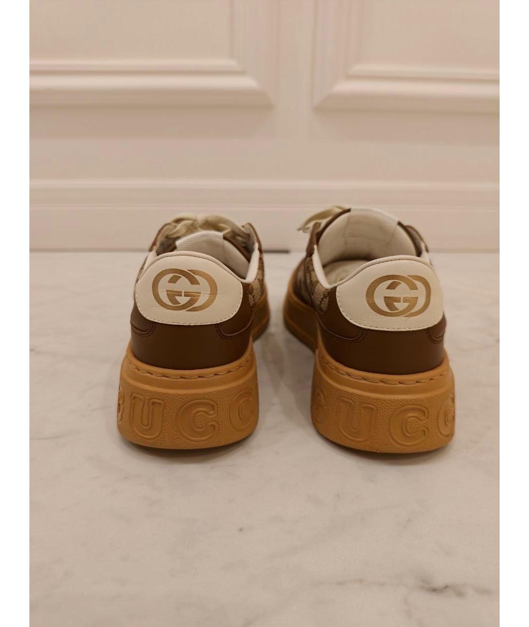 GUCCI Коричневые низкие кроссовки / кеды, фото 4