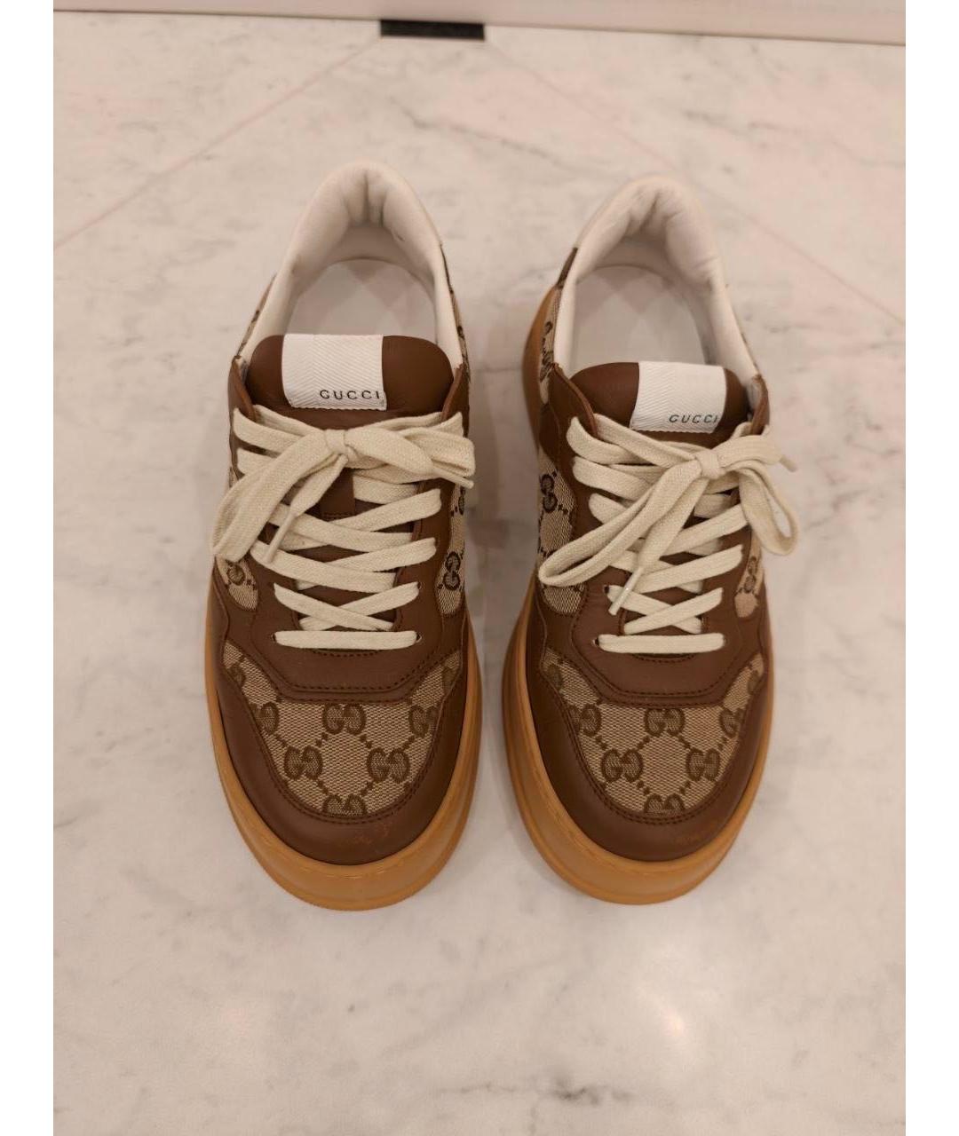 GUCCI Коричневые низкие кроссовки / кеды, фото 2