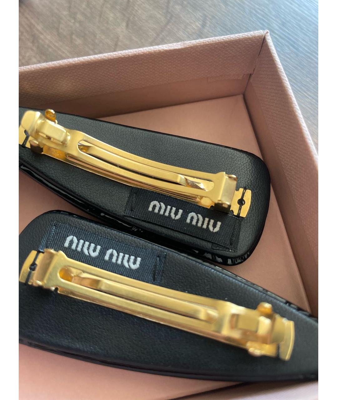 MIU MIU Черная заколка, фото 3