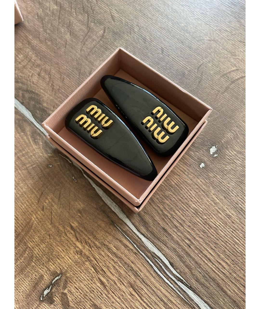 MIU MIU Черная заколка, фото 5