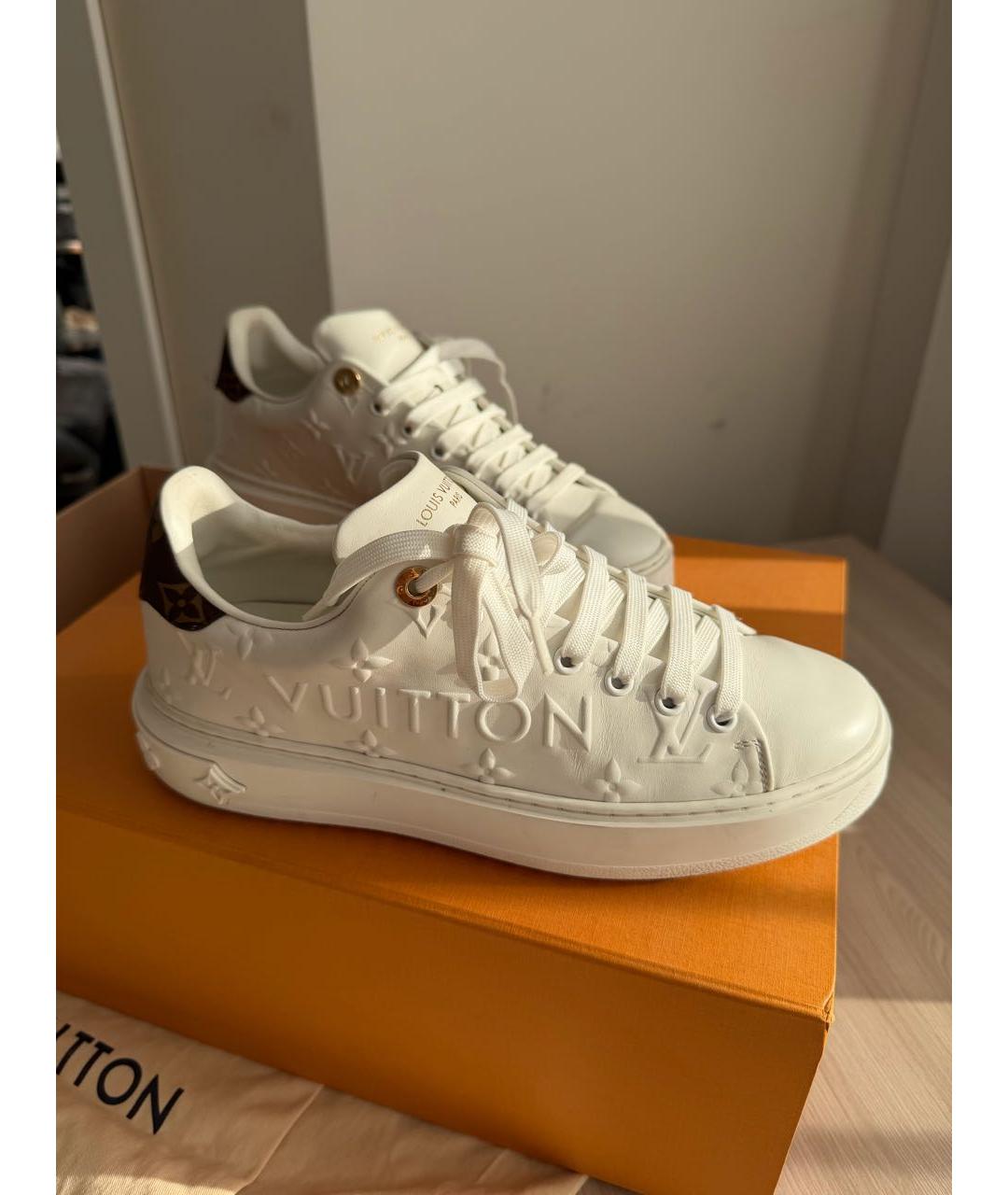 LOUIS VUITTON Белые кожаные кроссовки, фото 9