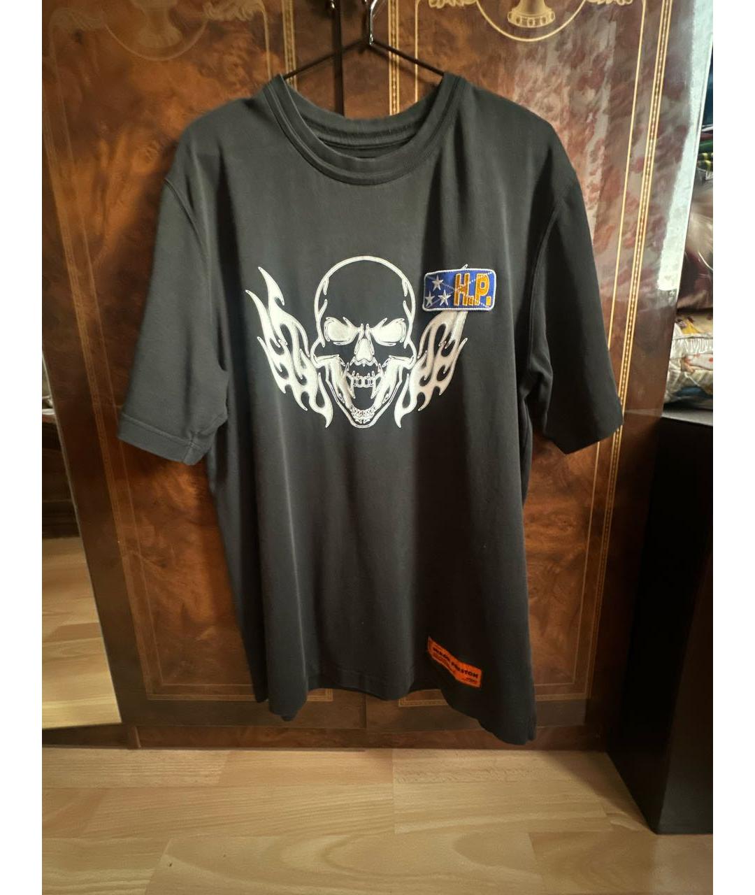 HERON PRESTON Черная хлопковая футболка, фото 5