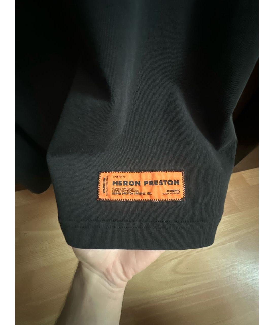 HERON PRESTON Черная хлопковая футболка, фото 3