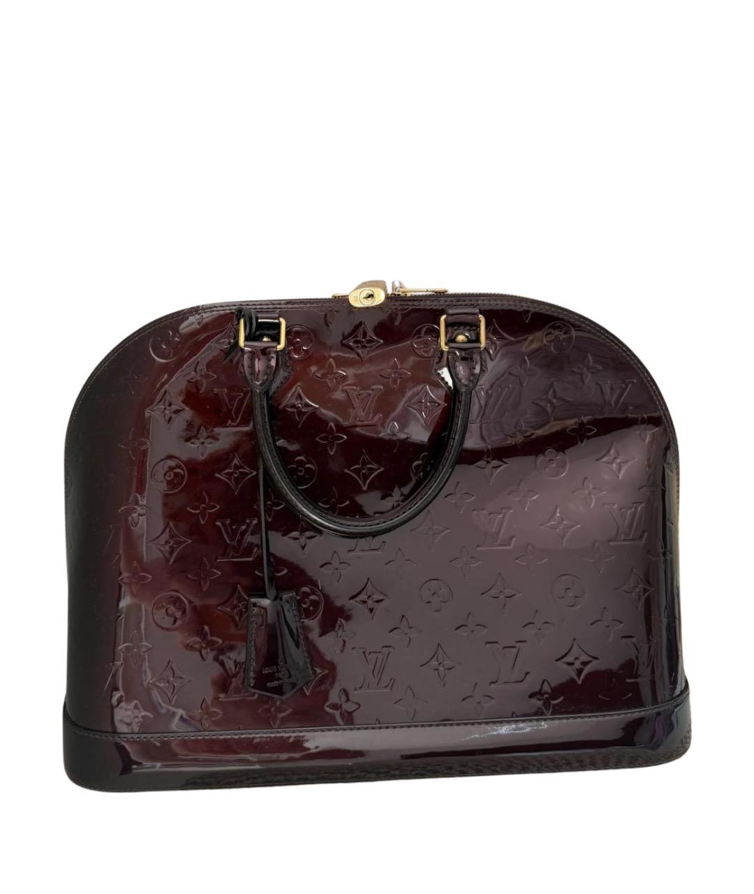 LOUIS VUITTON Бордовая сумка тоут из лакированной кожи, фото 1