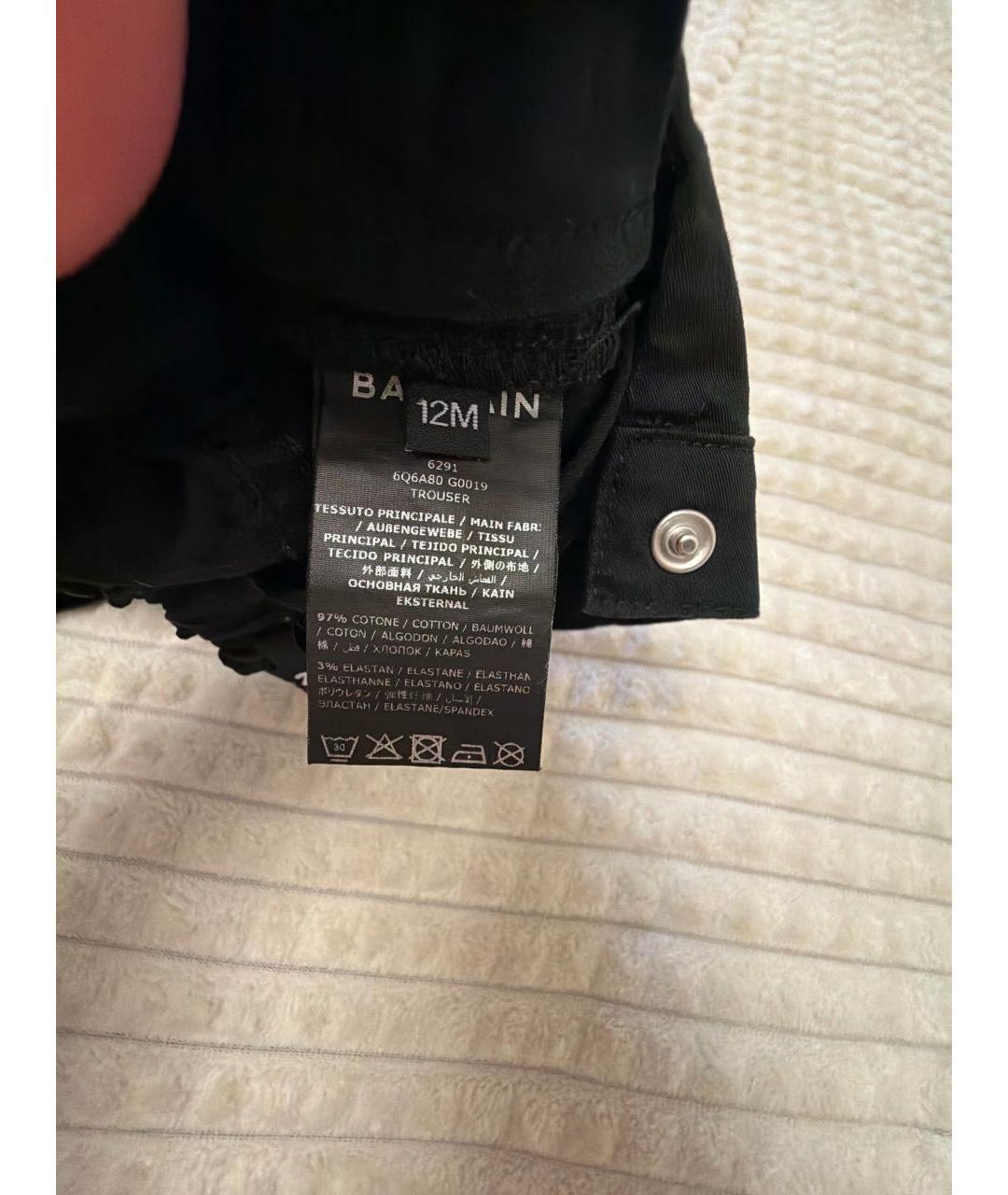 BALMAIN Черные хлопковые брюки и шорты, фото 4