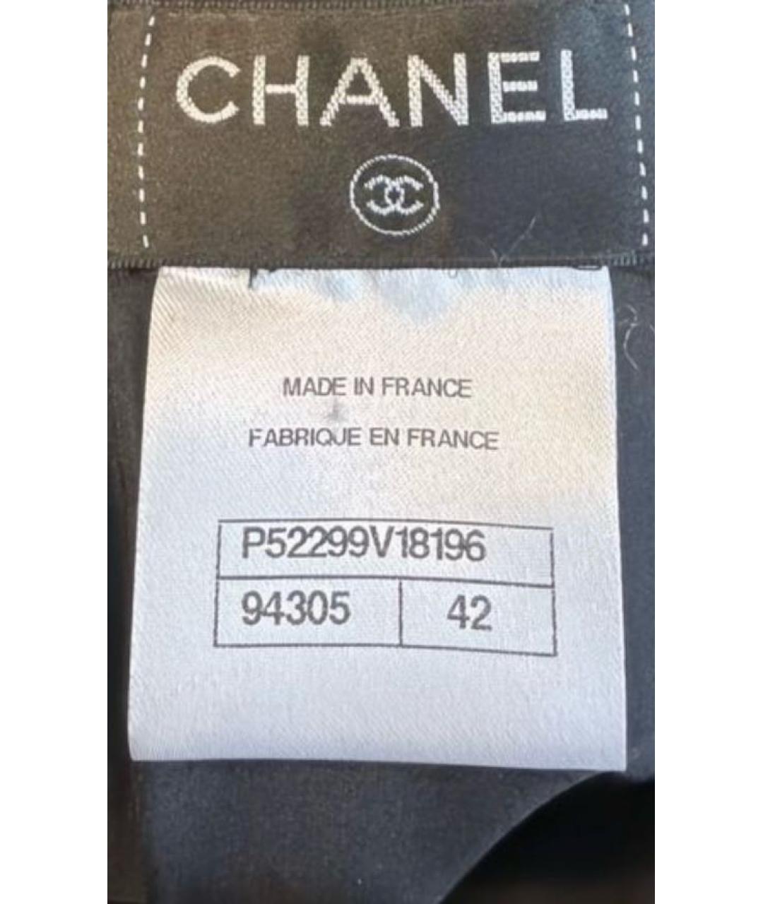 CHANEL Черная шерстяная юбка миди, фото 4