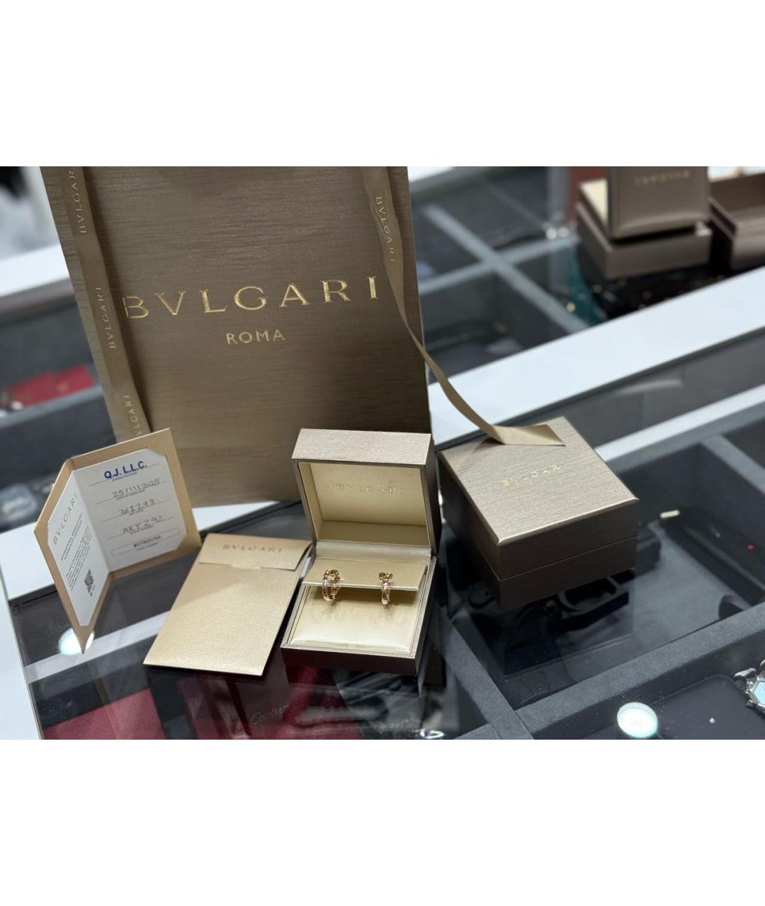 BVLGARI Золотые серьги из розового золота, фото 6