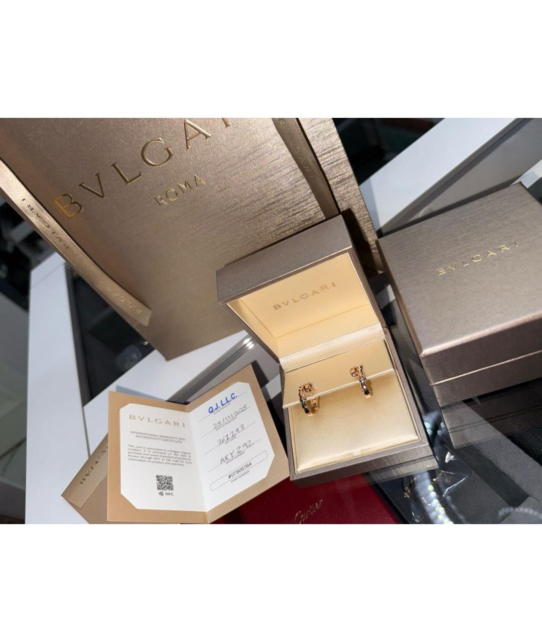 BVLGARI Золотые серьги из розового золота, фото 4
