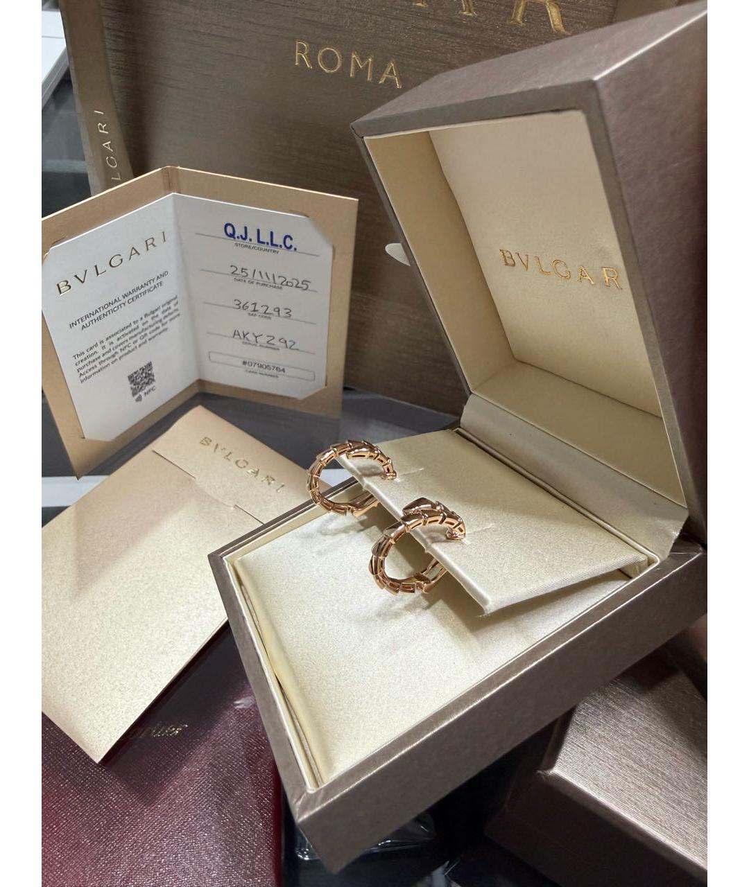 BVLGARI Золотые серьги из розового золота, фото 5