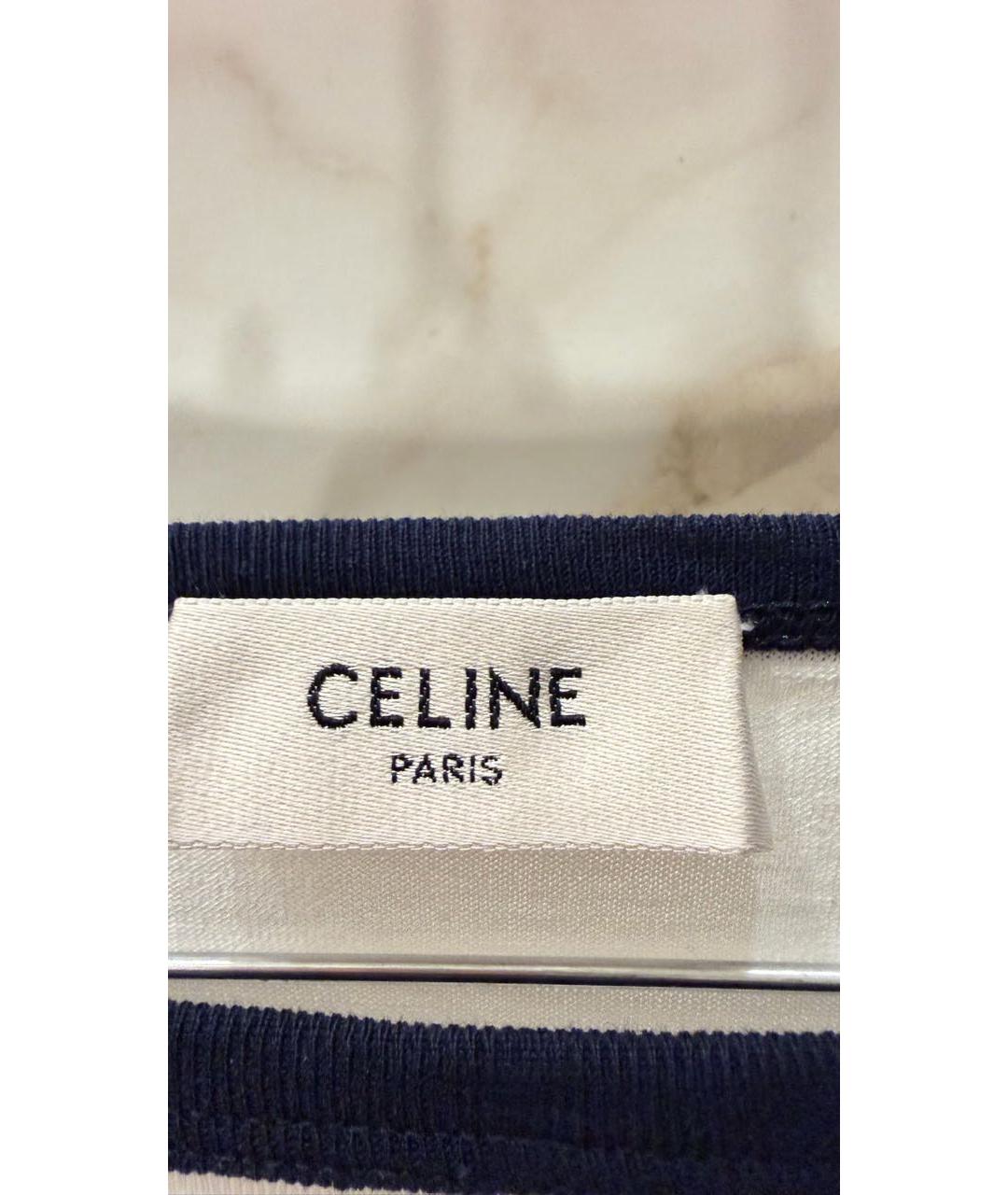 CELINE Белая хлопковая футболка, фото 6