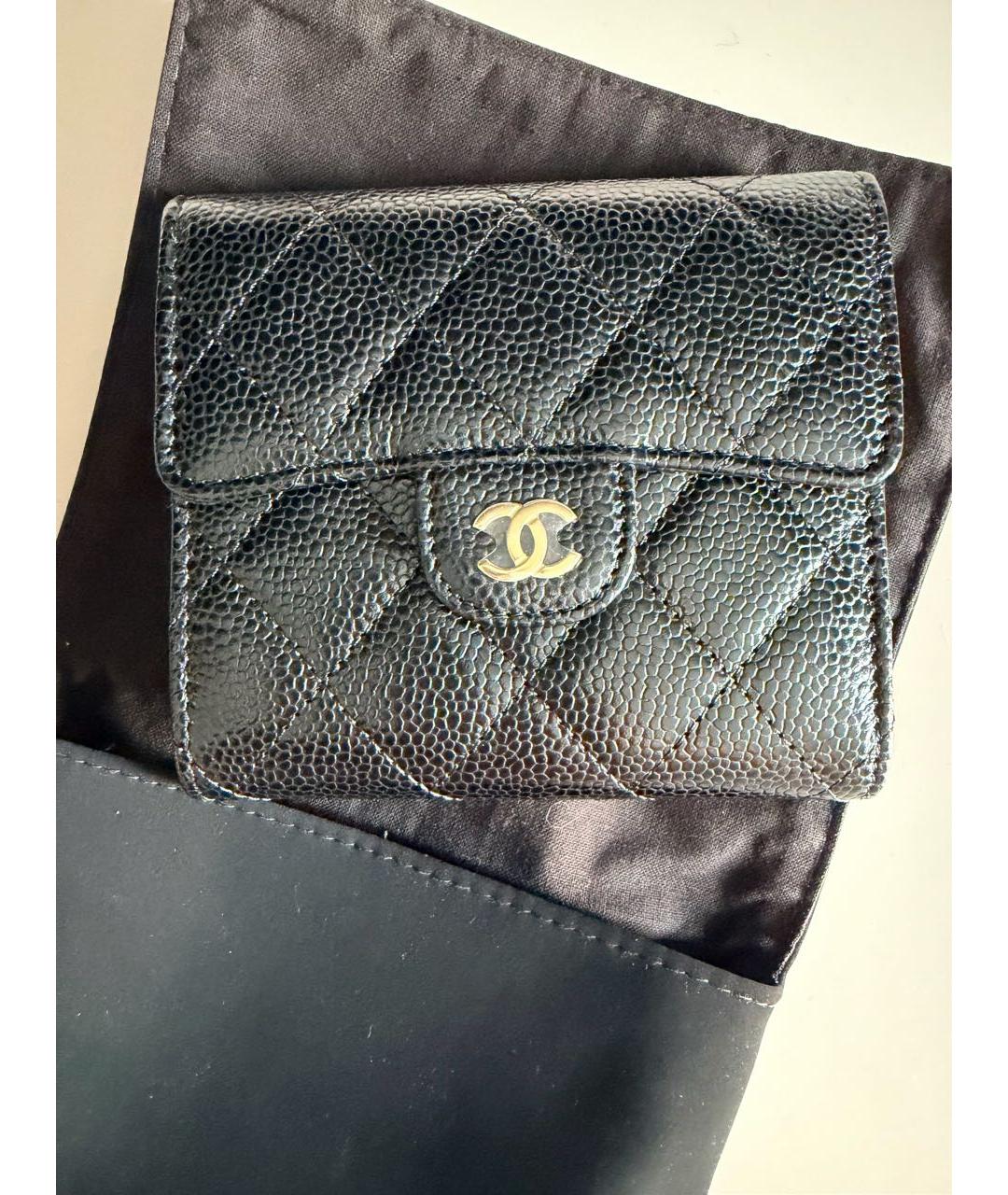 CHANEL Черный кожаный кошелек, фото 9