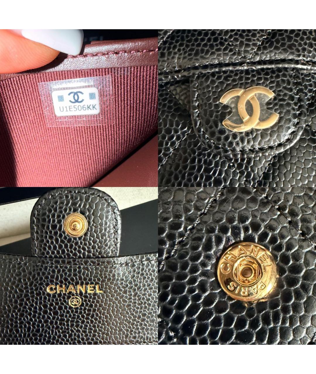 CHANEL Черный кожаный кошелек, фото 6
