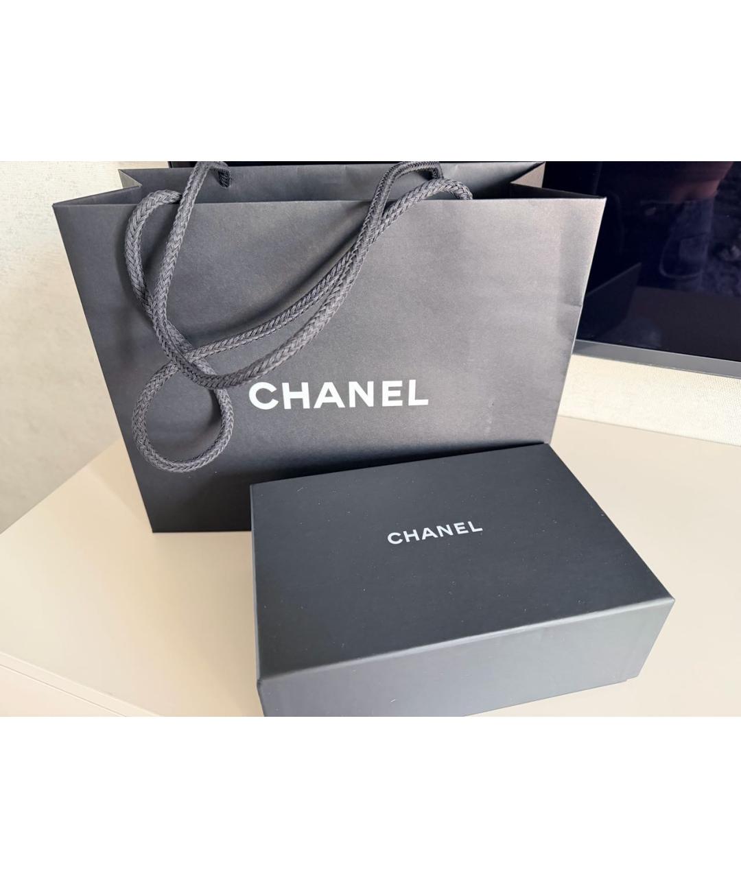 CHANEL Черный кожаный кошелек, фото 7