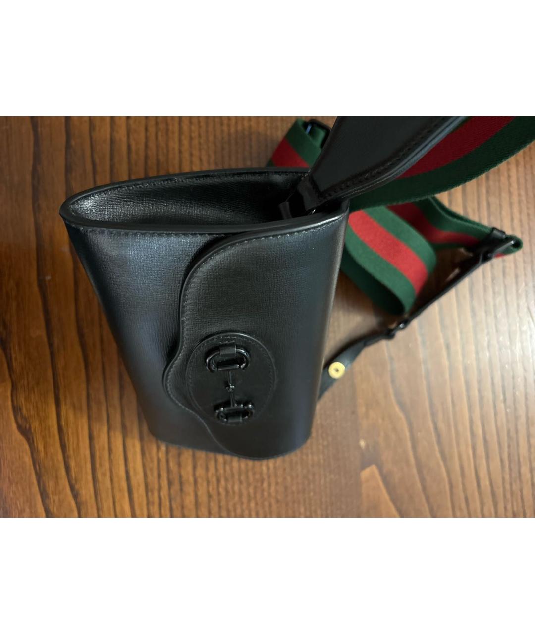 GUCCI Черная кожаная сумка через плечо, фото 2