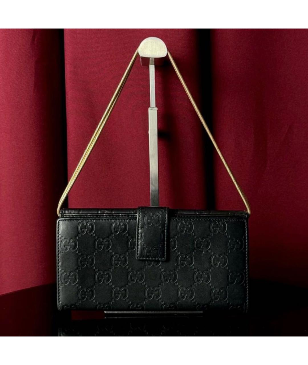 GUCCI Черная кожаная сумка с короткими ручками, фото 3