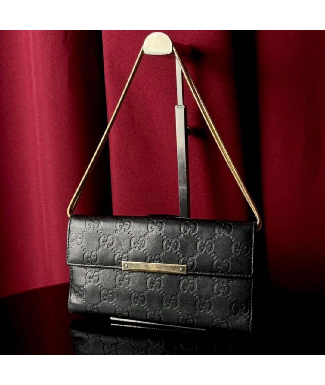 GUCCI Черная кожаная сумка с короткими ручками, фото 2