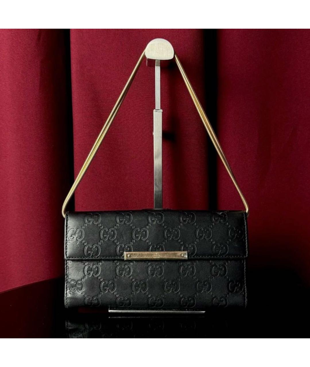 GUCCI Черная кожаная сумка с короткими ручками, фото 4