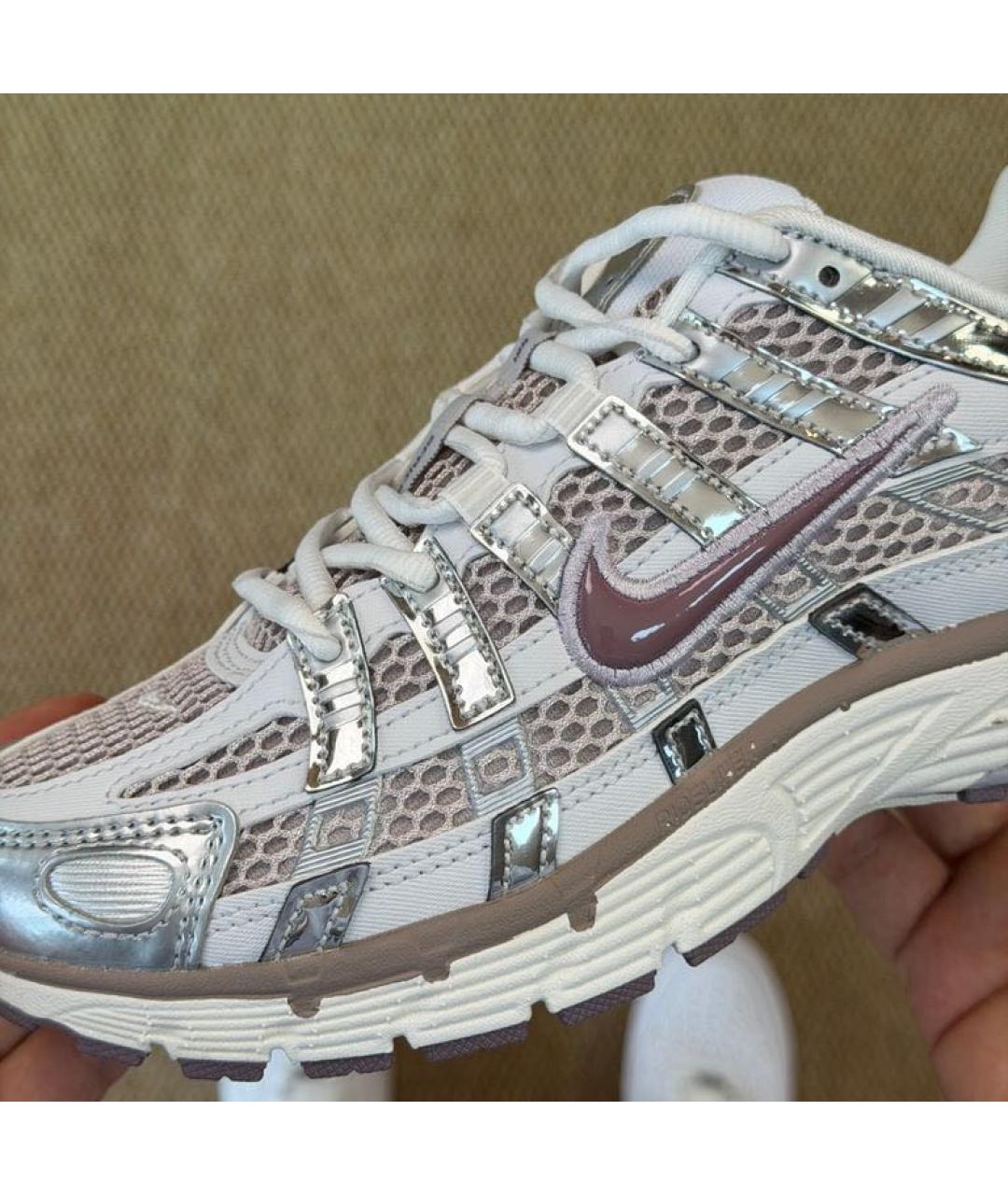 NIKE Серебряные текстильные кроссовки, фото 8
