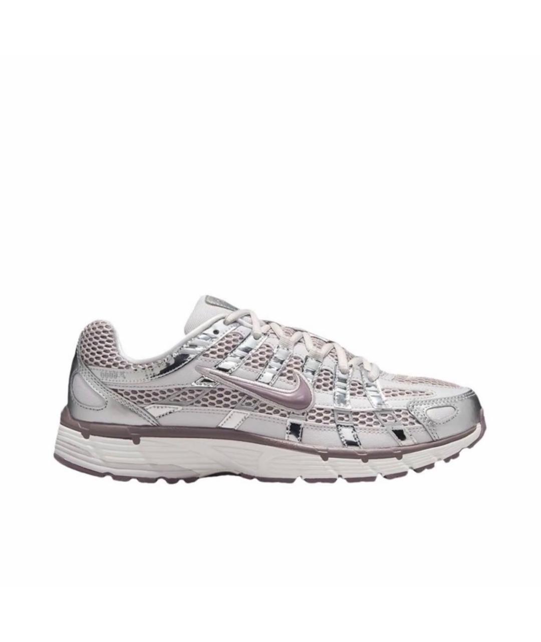NIKE Серебряные текстильные кроссовки, фото 1