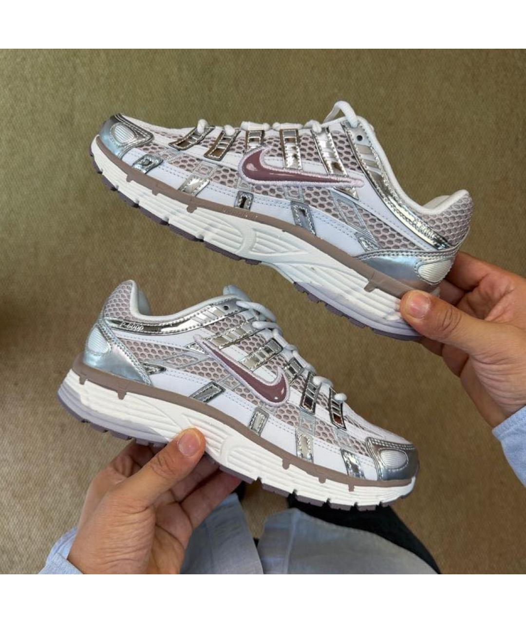 NIKE Серебряные текстильные кроссовки, фото 6