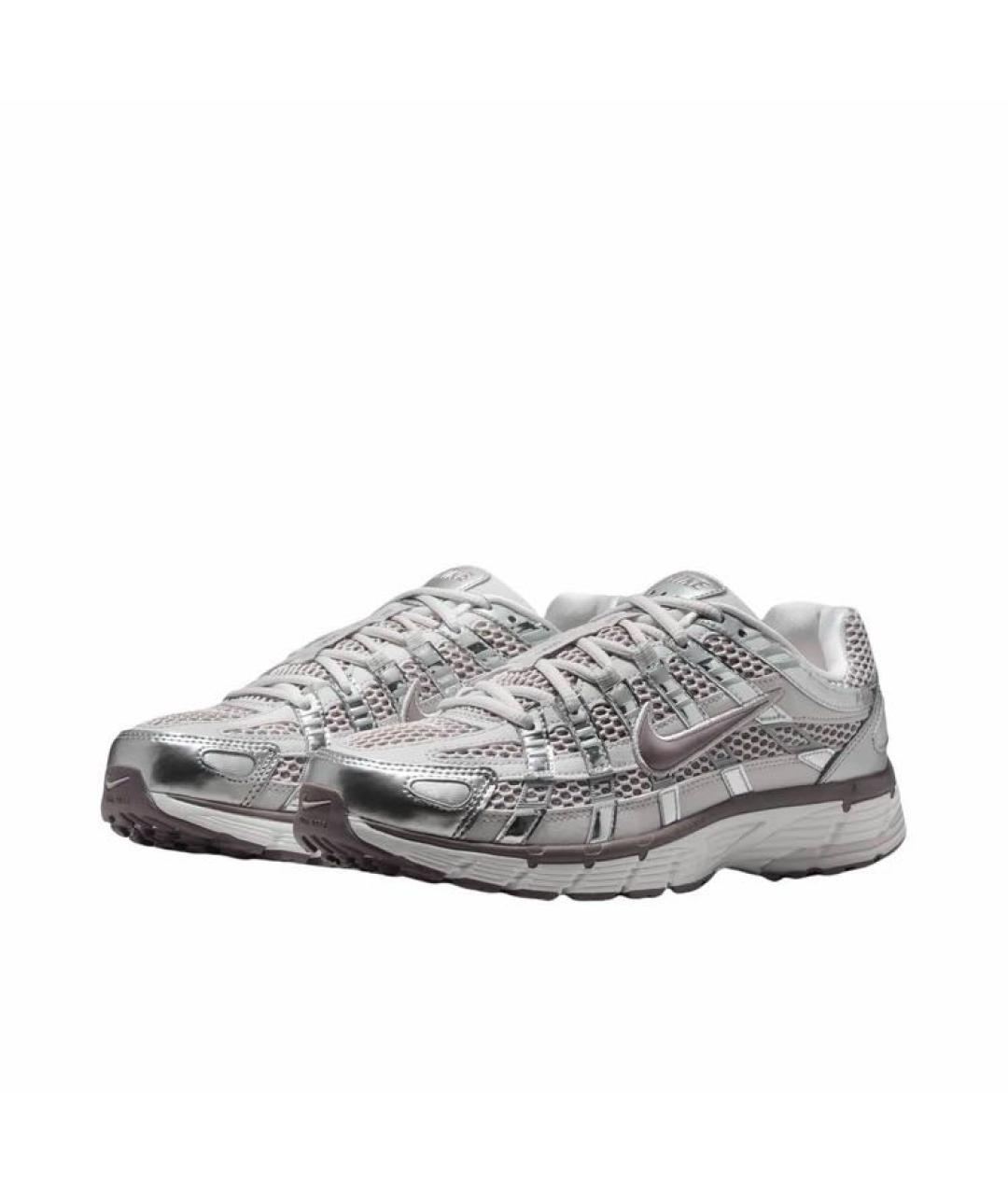 NIKE Серебряные текстильные кроссовки, фото 2