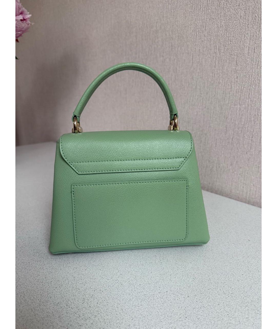 FURLA Салатовая кожаная сумка с короткими ручками, фото 2