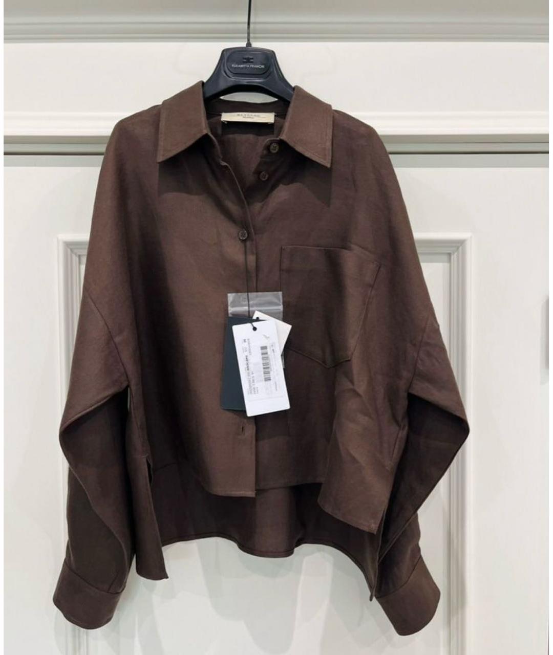 WEEKEND MAX MARA Коричневая льняная рубашка, фото 2