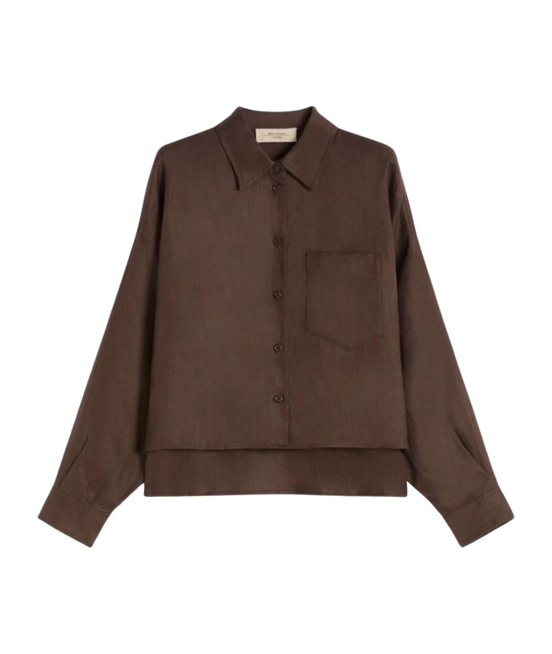 WEEKEND MAX MARA Коричневая льняная рубашка, фото 1