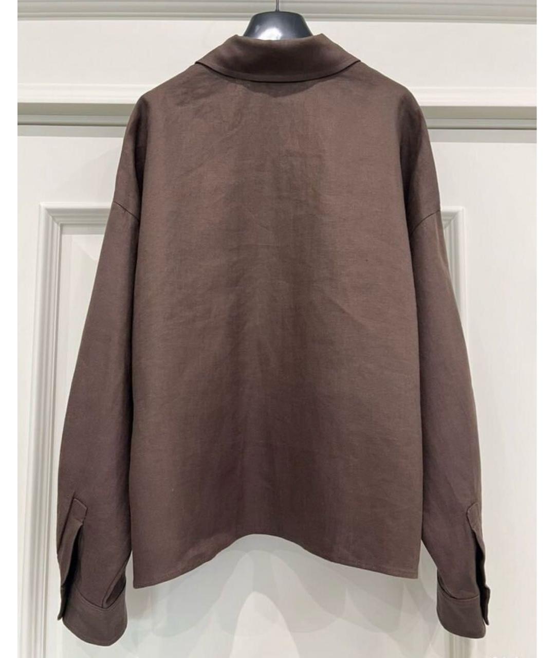 WEEKEND MAX MARA Коричневая льняная рубашка, фото 3