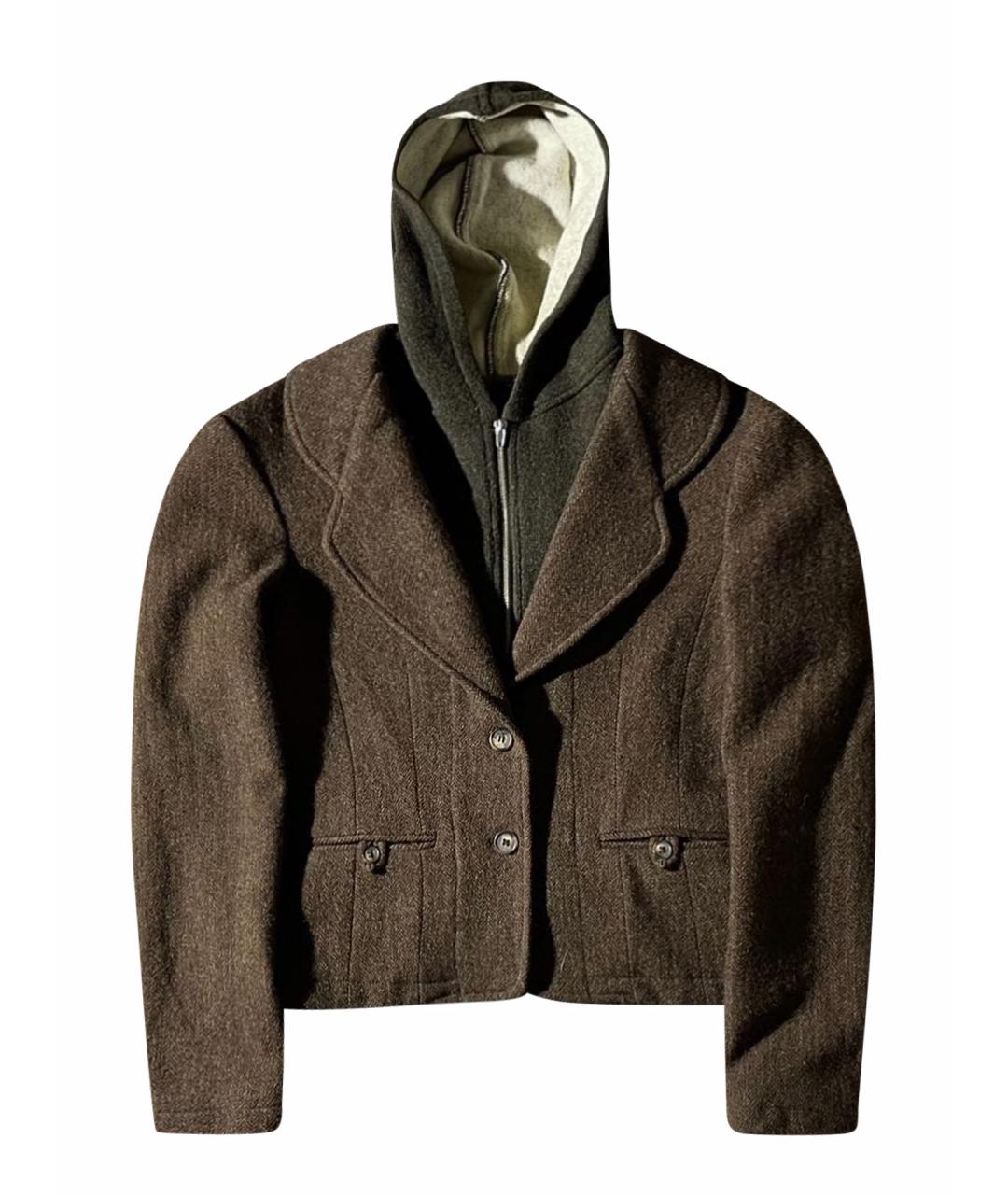 WOOLRICH Коричневое твидовое пальто, фото 1