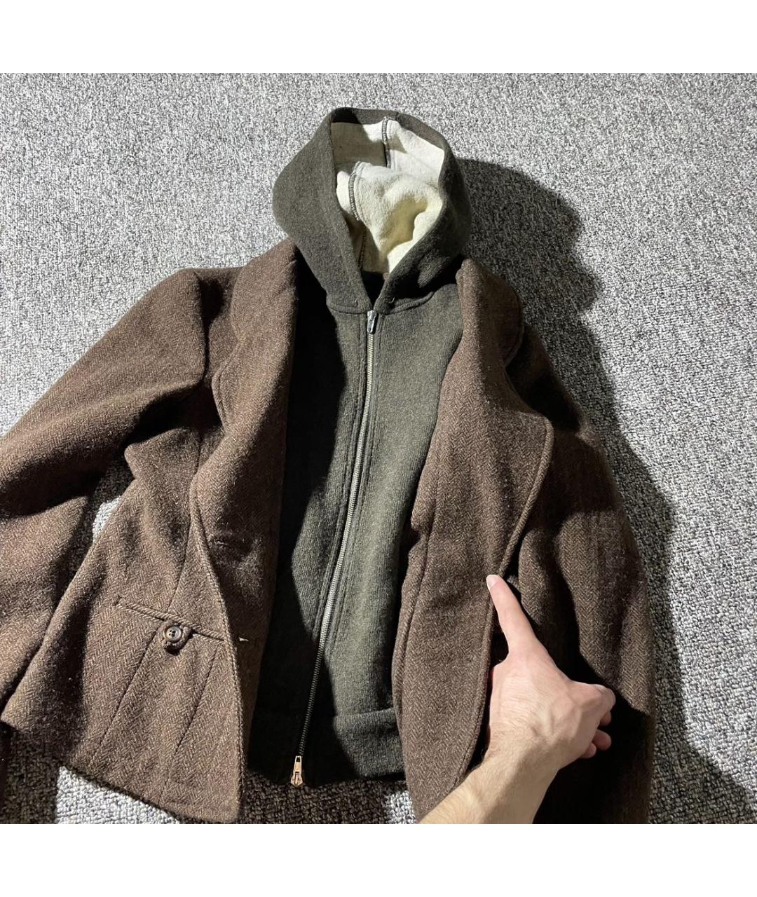 WOOLRICH Коричневое твидовое пальто, фото 4