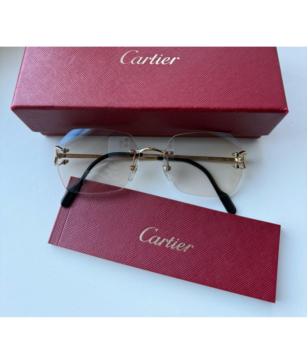 CARTIER Золотые металлические солнцезащитные очки, фото 3