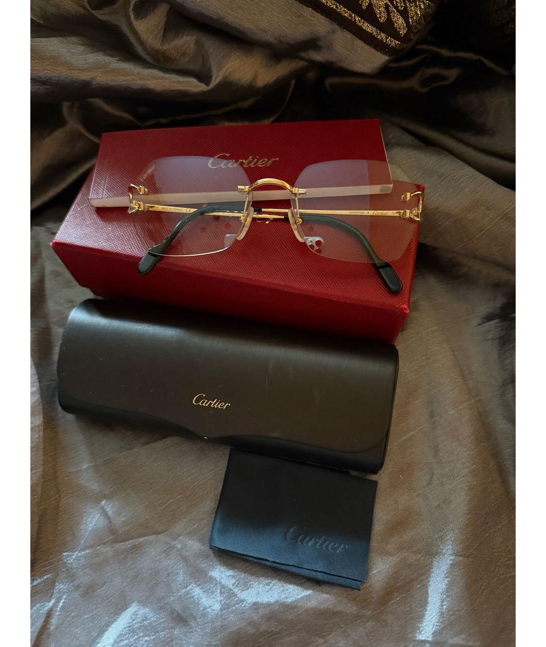 CARTIER Золотые металлические солнцезащитные очки, фото 4