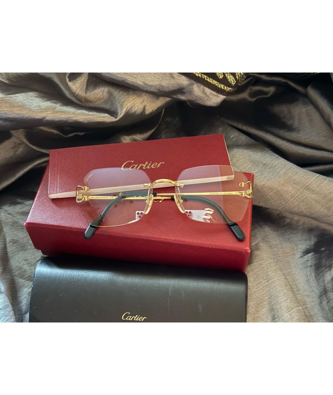 CARTIER Золотые металлические солнцезащитные очки, фото 5