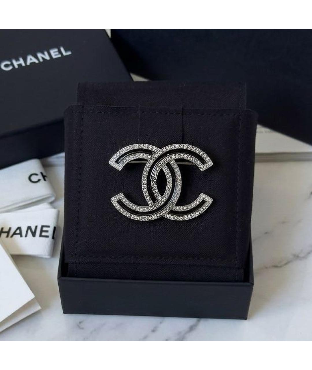 CHANEL Черная металлическая булавка / брошь, фото 3