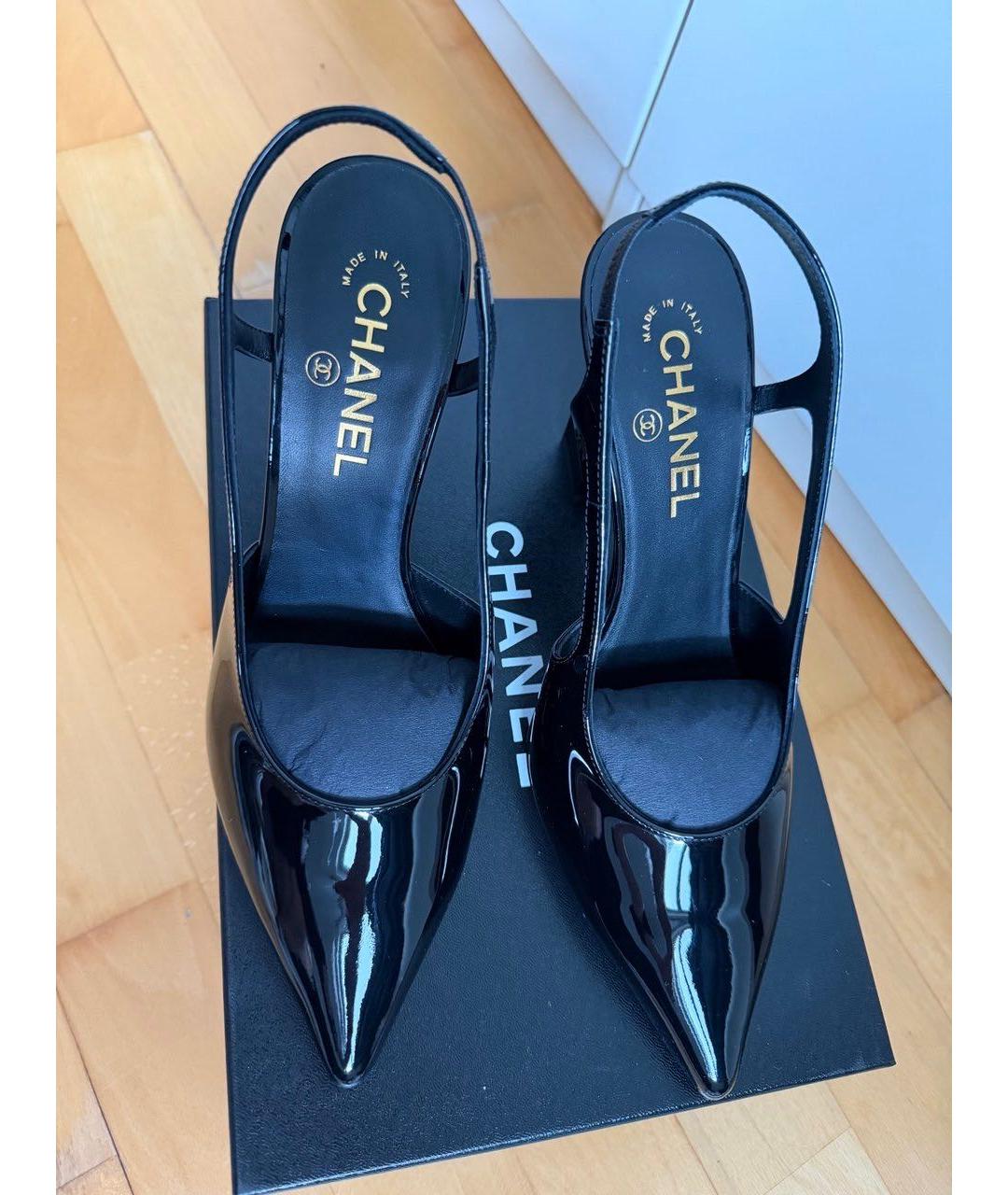 CHANEL Черные туфли из лакированной кожи, фото 3