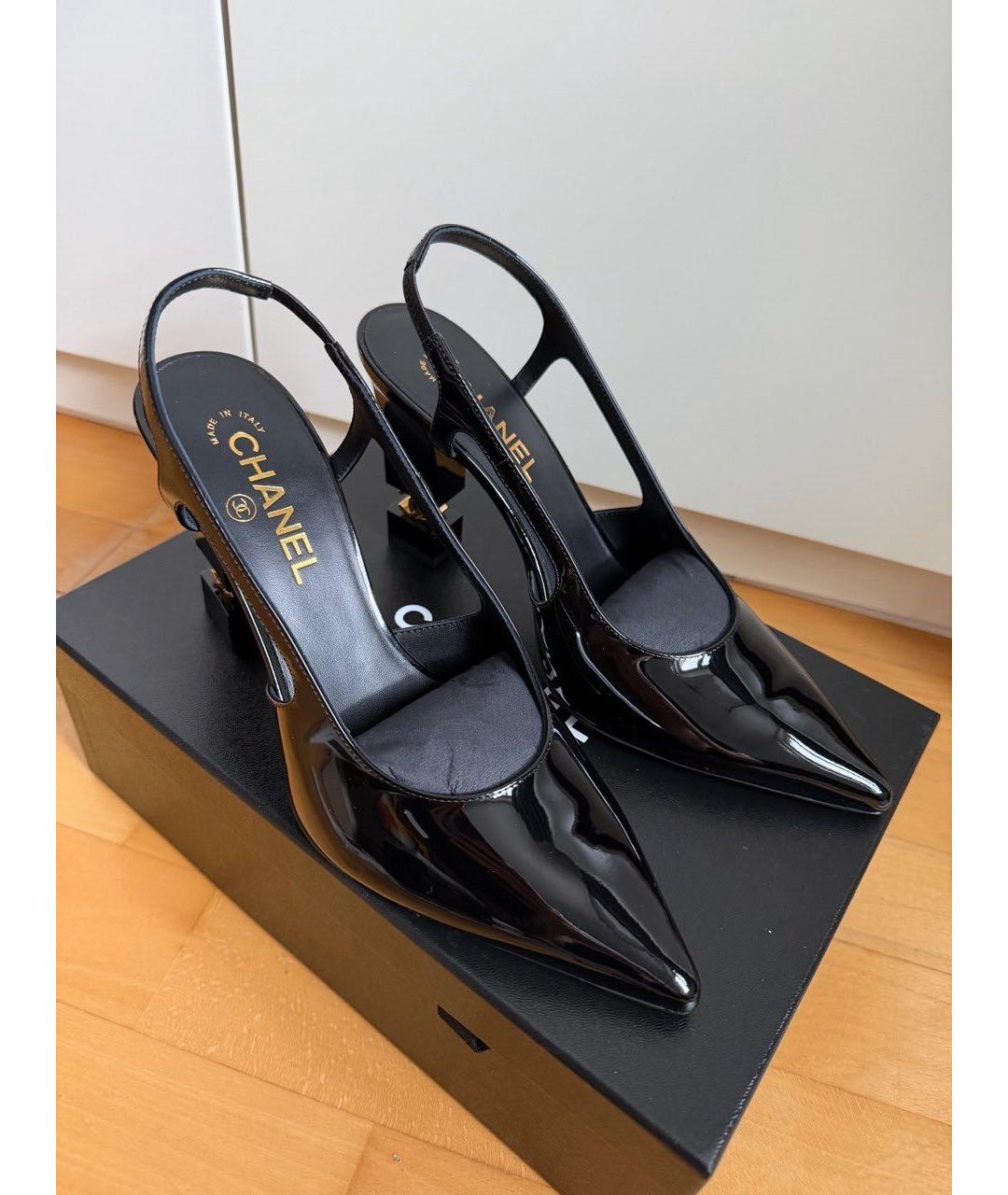 CHANEL Черные туфли из лакированной кожи, фото 2