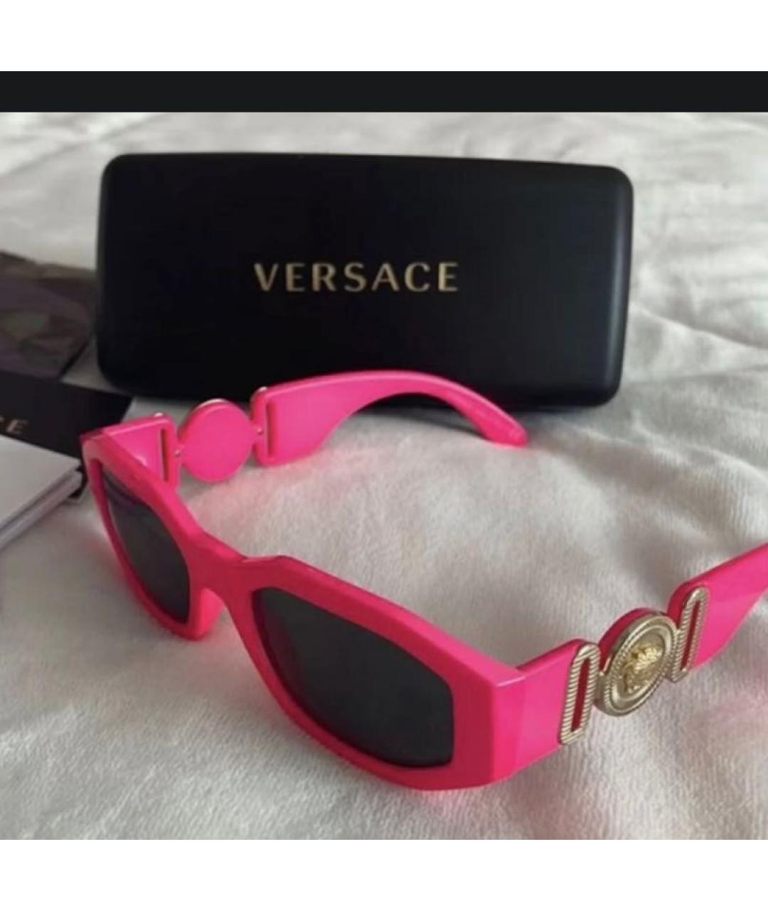 VERSACE Розовые пластиковые солнцезащитные очки, фото 2