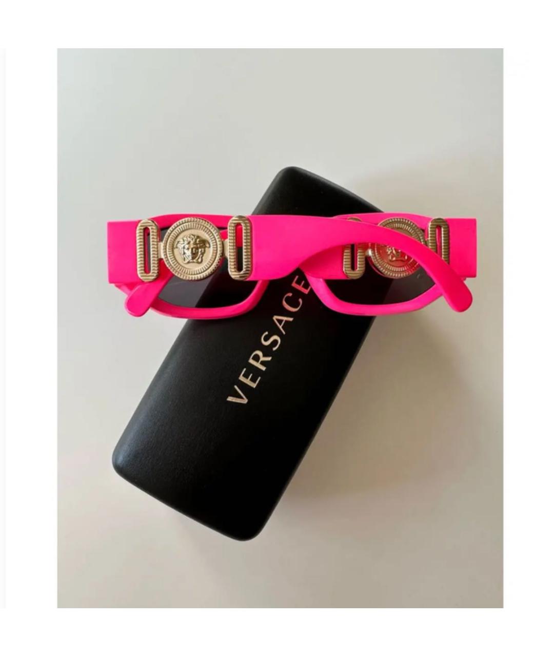 VERSACE Розовые пластиковые солнцезащитные очки, фото 3