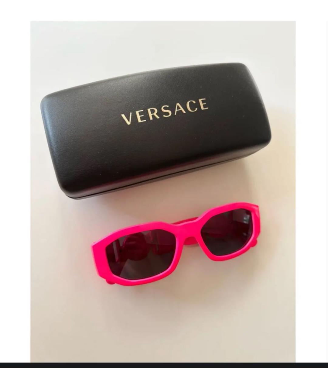 VERSACE Розовые пластиковые солнцезащитные очки, фото 5
