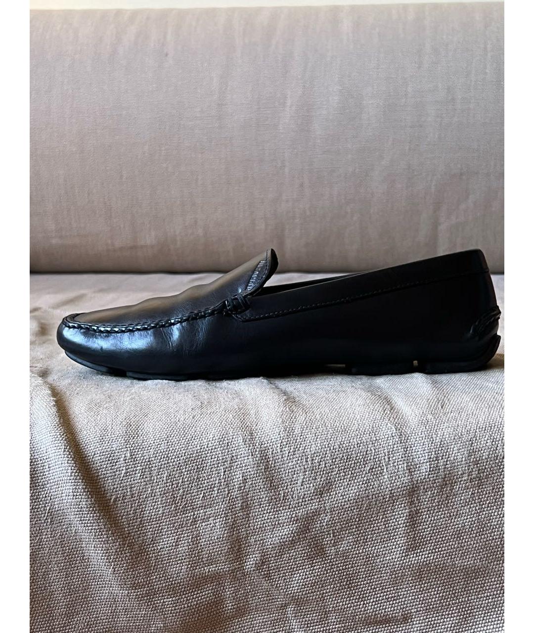 JIL SANDER Черные кожаные мокасины, фото 9