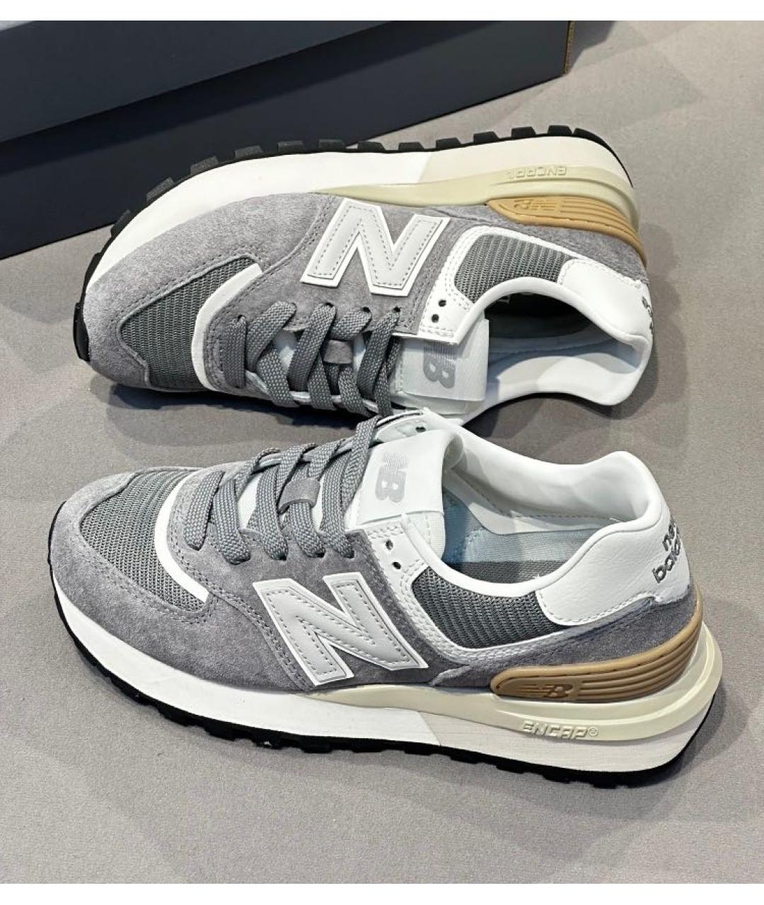 NEW BALANCE Серые замшевые низкие кроссовки / кеды, фото 7