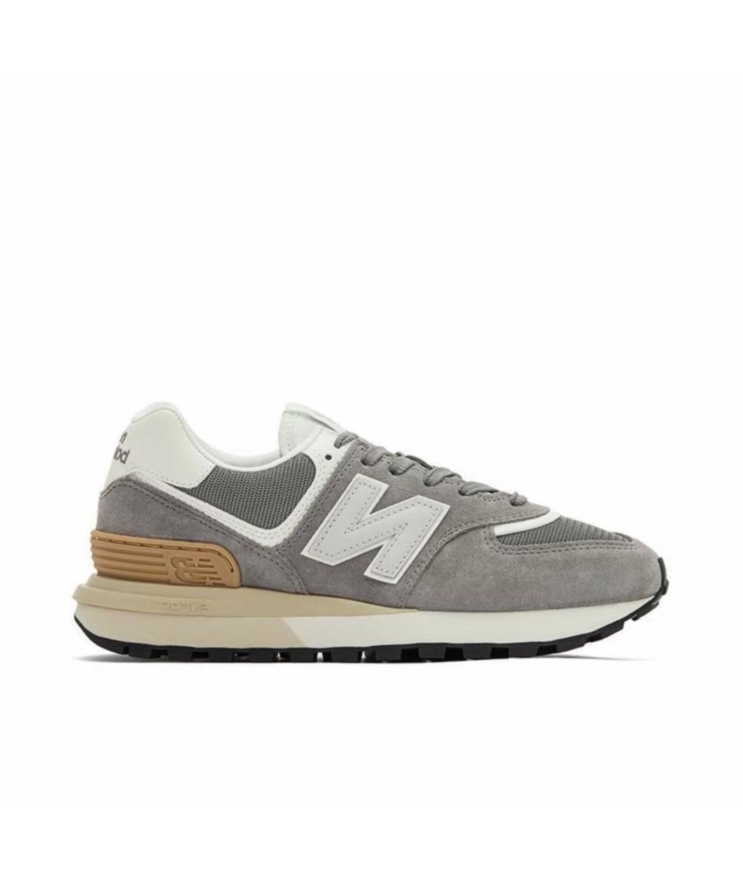 NEW BALANCE Серые замшевые низкие кроссовки / кеды, фото 1